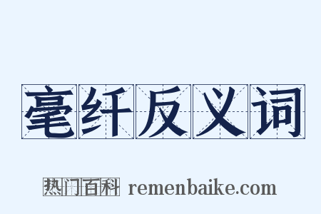 毫纤反义词是什么意思的图片